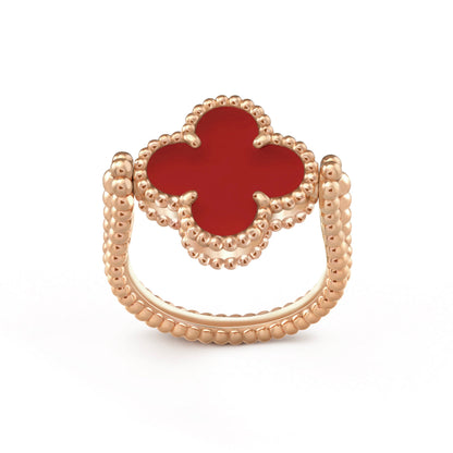 [Avelora]LUCKY CLOVER ROSE GOLD REVERSIBLE RING