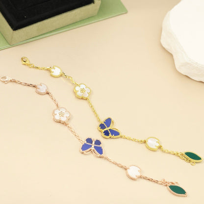 [Avelora]SPRING ENCHANTMENT BUTTERFLY & FLORAL CHARM BRACELET