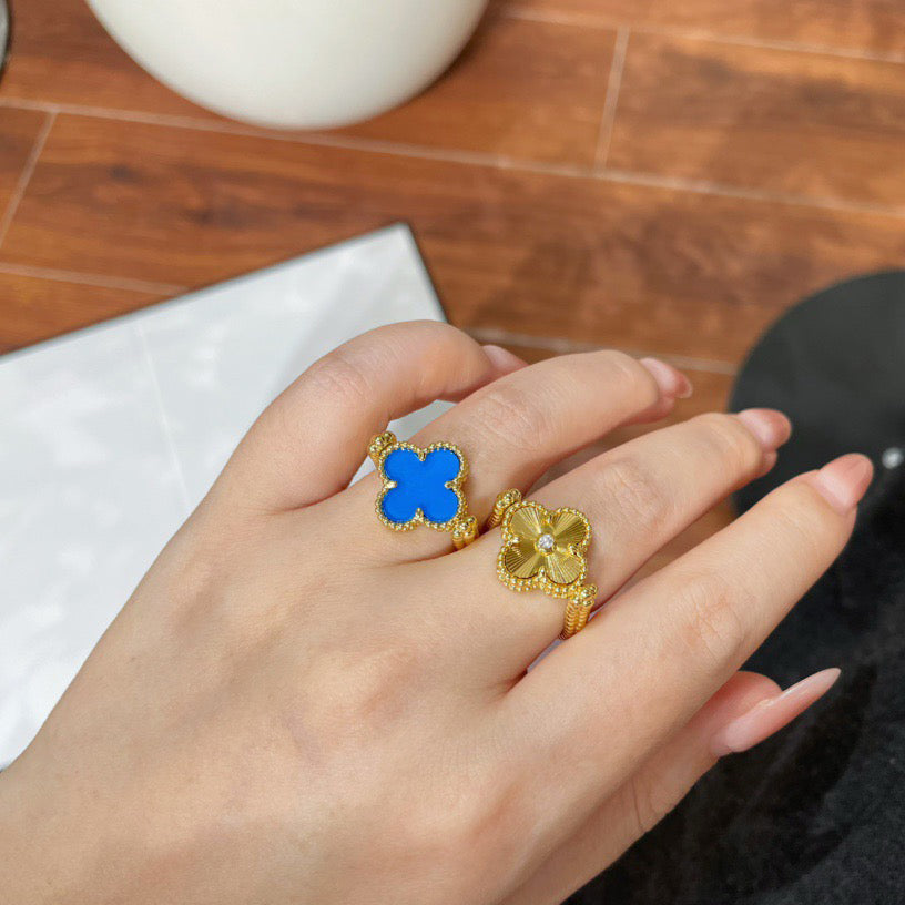 [Avelora]LUCKY CLOVER GOLD REVERSIBLE RING