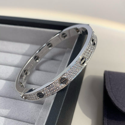 [Avelora]CLASSIC 6.1MM LOVE BANGLE - DIAMOND PAVÉ & BLACK CERAMIC