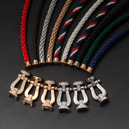 [Avelora]FORCE LARGE HORSESHOE HALF DIAMOND BRACELET - GOLD