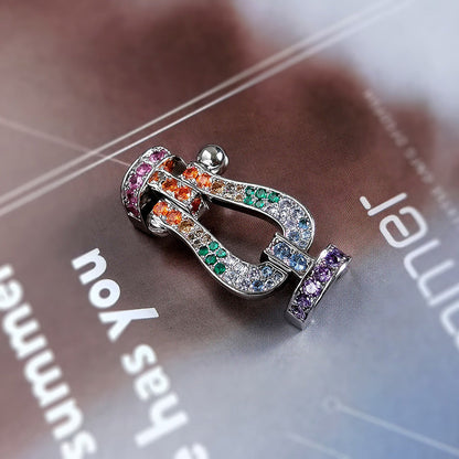 [Avelora]FORCE LARGE HORSESHOE COLORED DIAMOND BRACELET - ROSE GOLD