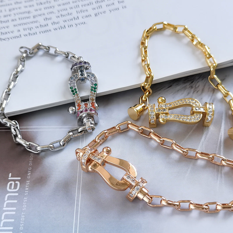 [Avelora]FORCE LARGE HORSESHOE CLASP METAL BRACELET