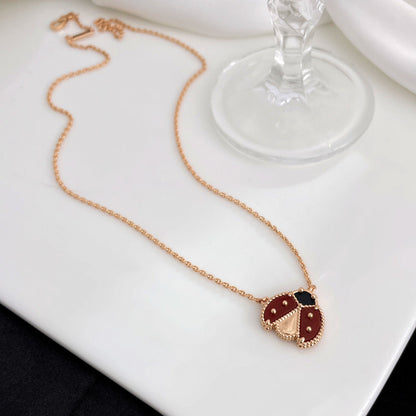 [Avelora]LUCKY CARNELIAN LADYBUG CHARM NECKLACE