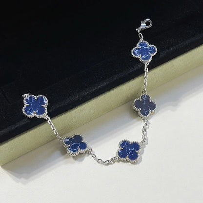 [Avelora]LUCKY CLOVER 5-MOTIF BRACELET - PIETERSITE COLLECTION