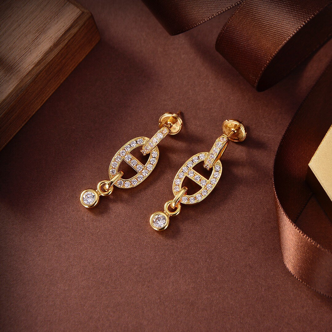 [Avelora]HM CHAINE DIAMOND EARRINGS