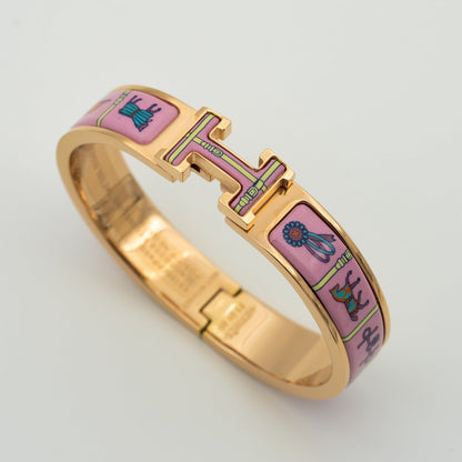 [Avelora]H ROSE GOLD BRACELET PINK CERAMIC