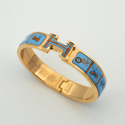 [Avelora]H ROSE GOLD BRACELET BLUE CERAMIC