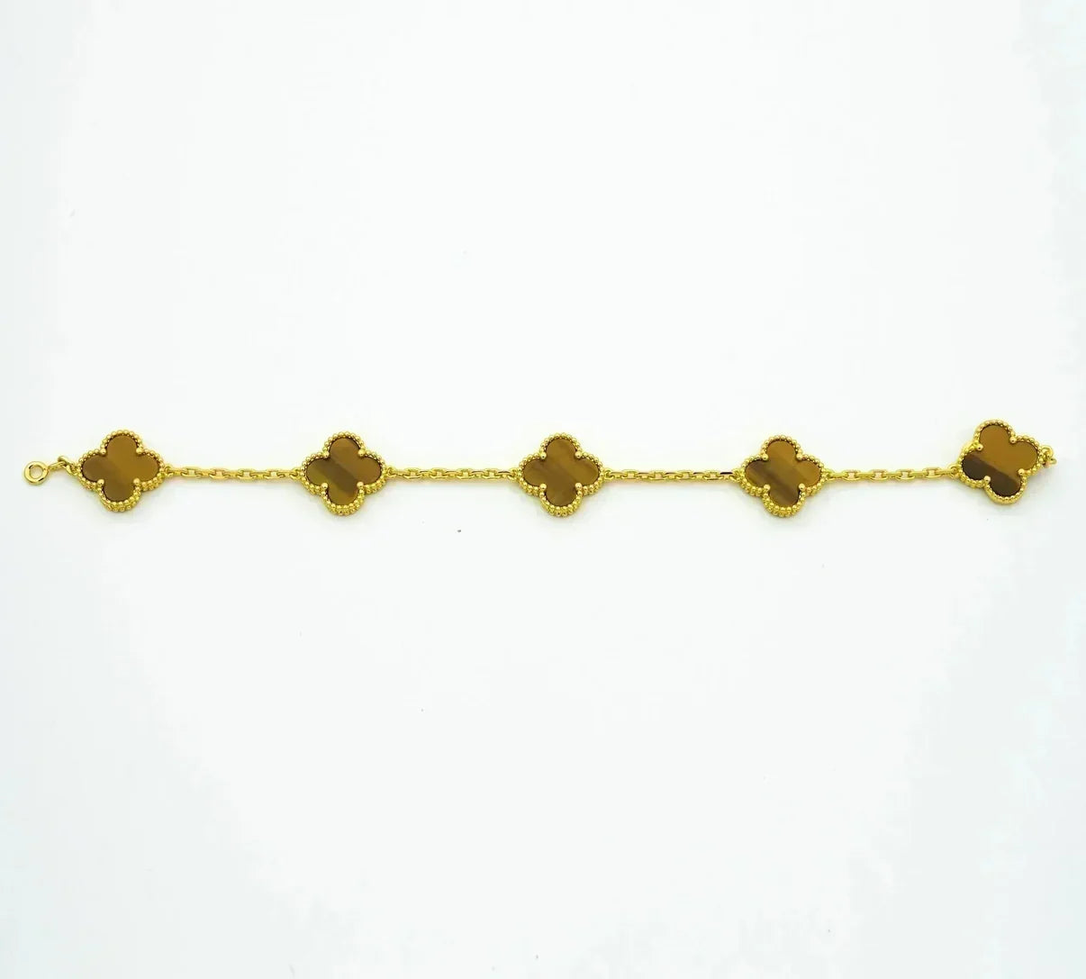 [Avelora]LUCKY CLOVER 5-MOTIF BRACELET -  TIGER’S EYE COLLECTION