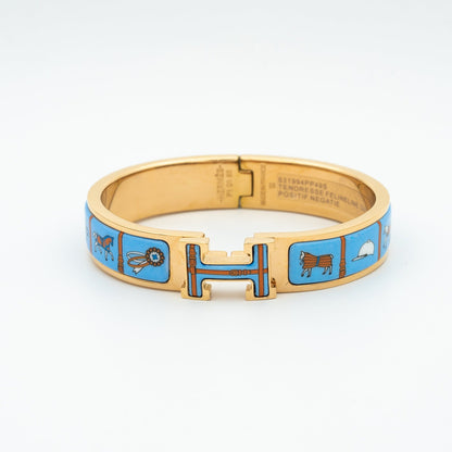 [Avelora]H ROSE GOLD BRACELET BLUE CERAMIC