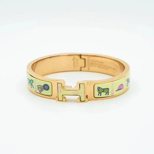 [Avelora]H ROSE GOLD BRACELET CREAM CERAMIC