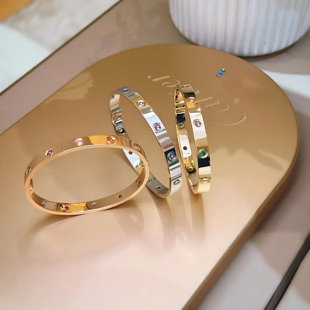 [Avelora]CLASSIC 6.1MM LOVE BRACELET 10-DIAMOND MULTICOLOR