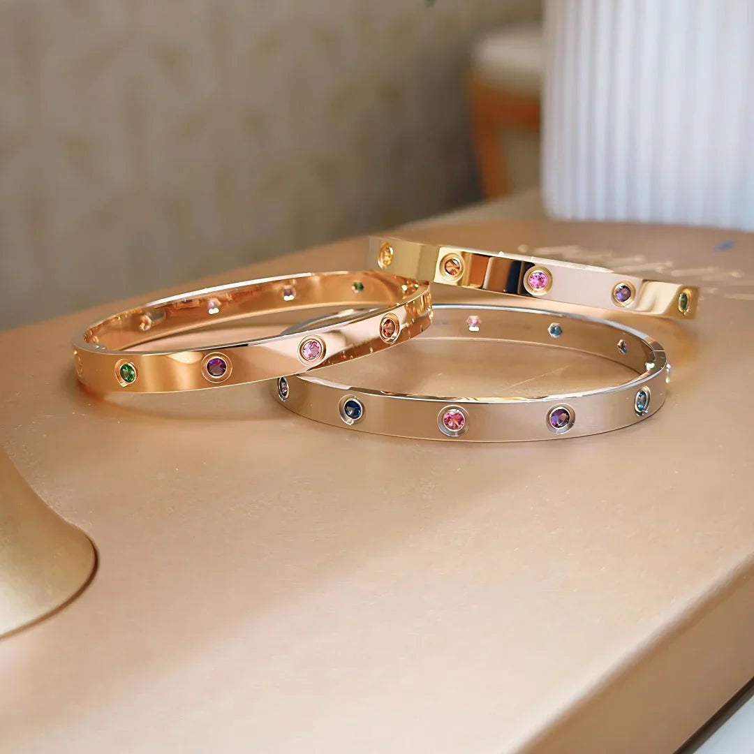 [Avelora]CLASSIC 6.1MM LOVE BRACELET 10-DIAMOND MULTICOLOR