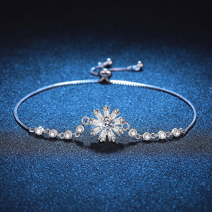 [Avelora]RADIANT ICY CRYSTAL SUNFLOWER MOISSANITE BRACELET