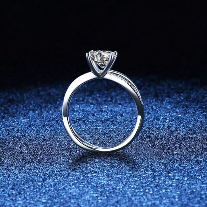 [Avelora]ELEGANT 4-PRONG CROSSOVER MOISSANITE ENGAGEMENT RING