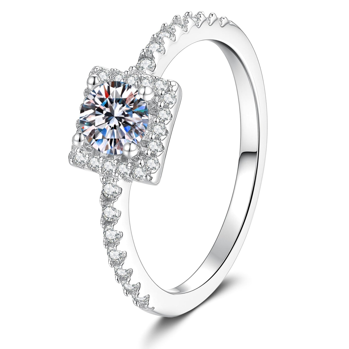 [Avelora]DAINTY SUGAR-CUBE MOISSANITE RING