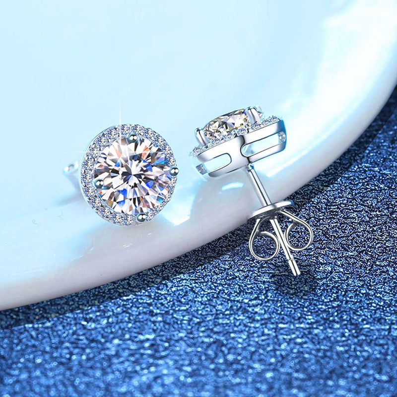 [Avelora]CLASSIC 4-PRONG ROUND MOISSANITE STUD EARRINGS