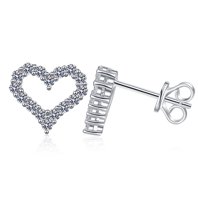 [Avelora]SPARKLING HEART-SHAPED MOISSANITE STUD EARRINGS
