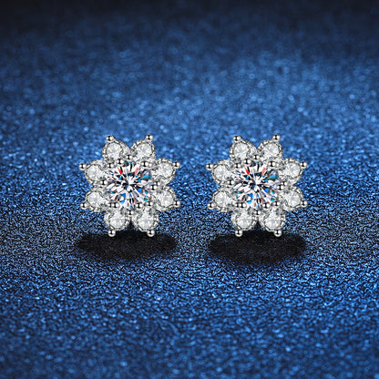 [Avelora]RADIANT SUNFLOWER MOISSANITE STUD EARRINGS
