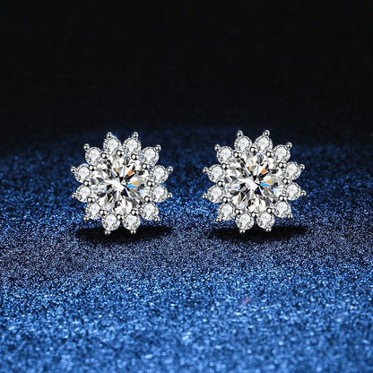 [Avelora]BLOOMING SUNFLOWER MOISSANITE STUD EARRINGS