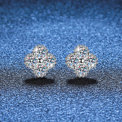 [Avelora]ELEGANT FOUR-LEAF CLOVER MOISSANITE STUD EARRINGS
