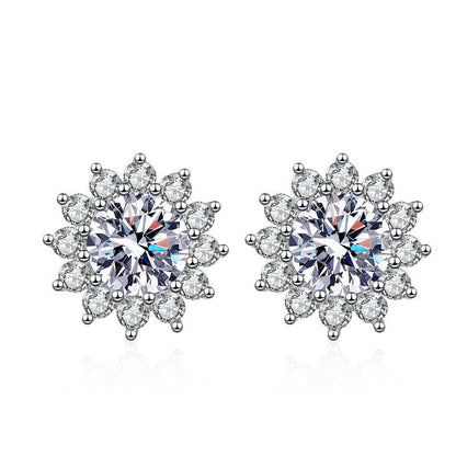 [Avelora]BLOOMING SUNFLOWER MOISSANITE STUD EARRINGS