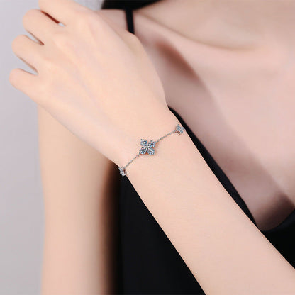 [Avelora]CLOVER LUCKY CHARM MOISSANITE BRACELET