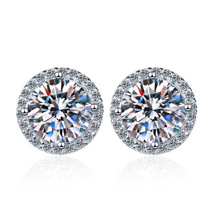 [Avelora]CLASSIC 4-PRONG ROUND MOISSANITE STUD EARRINGS