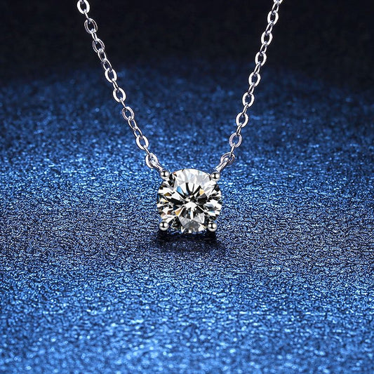 [Avelora]CLASSIC FOUR-PRONG SOLITAIRE MOISSANITE NECKLACE