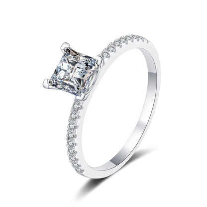 [Avelora]ELEGANT PRINCESS CUT MOISSANITE ENGAGEMENT RING