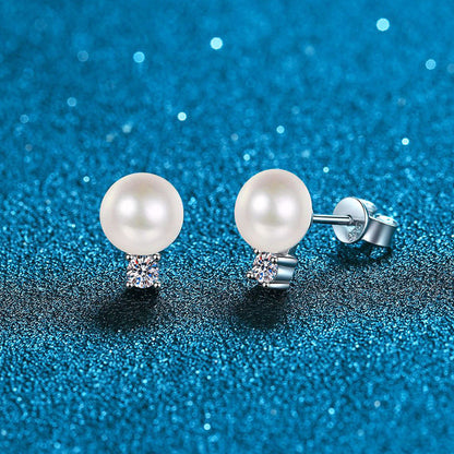 [Avelora]ELEGANT NATURAL PEARL & MOISSANITE DROP EARRINGS