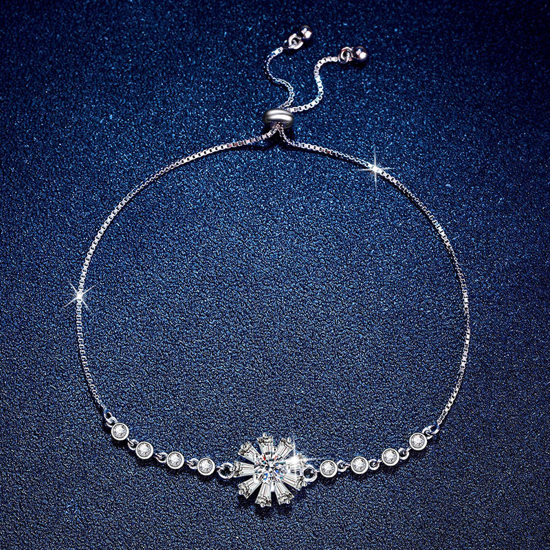 [Avelora]RADIANT ICY CRYSTAL SUNFLOWER MOISSANITE BRACELET
