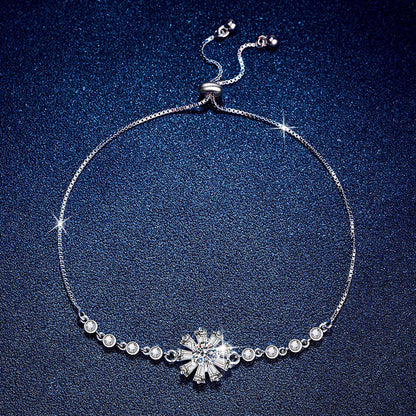 [Avelora]RADIANT ICY CRYSTAL SUNFLOWER MOISSANITE BRACELET