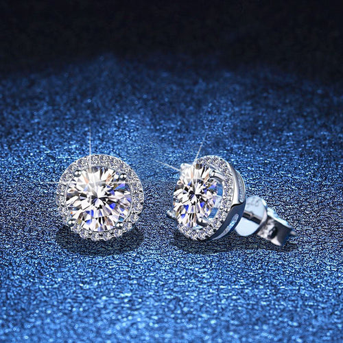 [Avelora]CLASSIC 4-PRONG ROUND MOISSANITE STUD EARRINGS