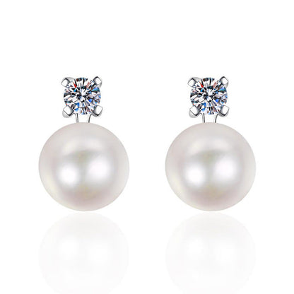 [Avelora]ELEGANT NATURAL PEARL & MOISSANITE DROP EARRINGS