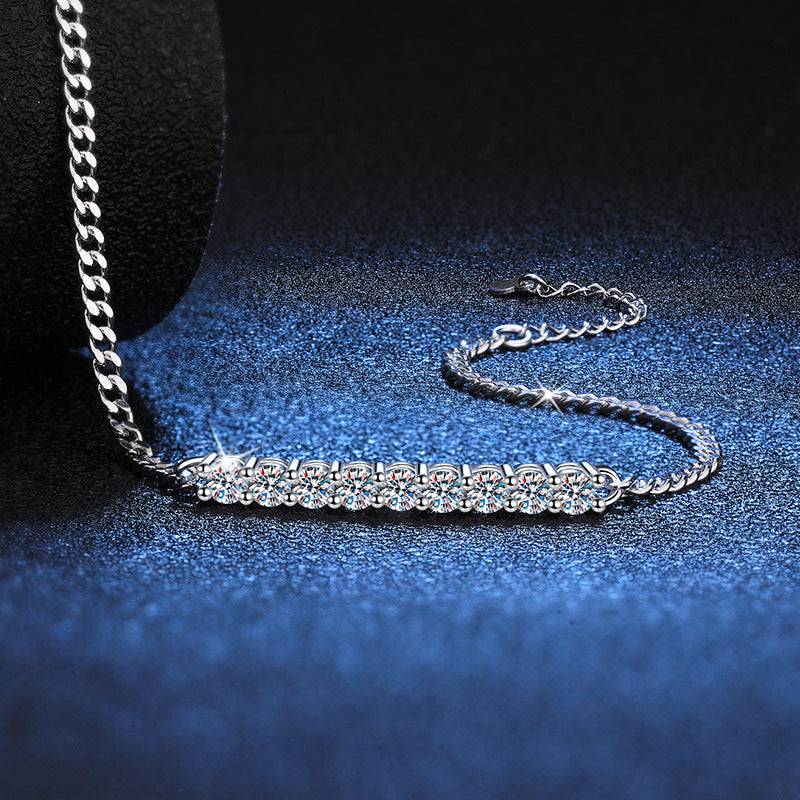 [Avelora]SMILING CURVE MOISSANITE BRACELET