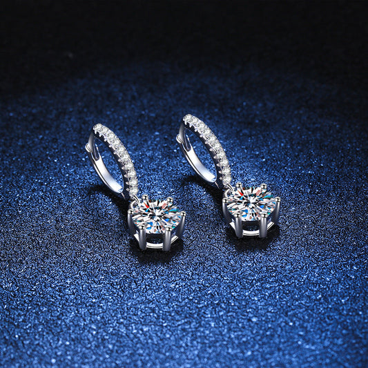 [Avelora]CLASSIC 6-PRONG MOISSANITE DROP EARRINGS