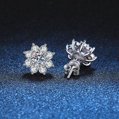 [Avelora]RADIANT SUNFLOWER MOISSANITE STUD EARRINGS