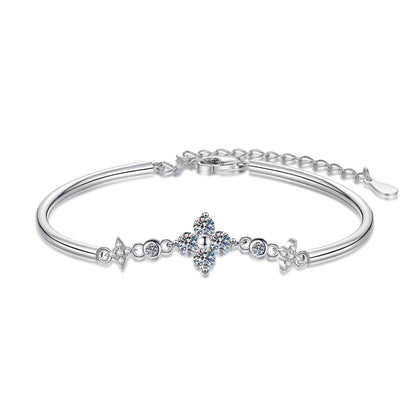 [Avelora]CLOVER & TWIN-STAR MOISSANITE BRACELET