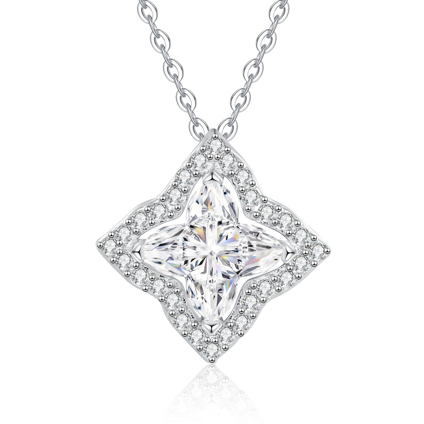 [Avelora]STAR-CLOVER MOISSANITE NECKLACE