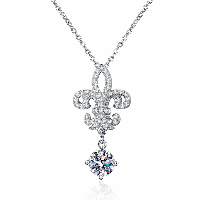 [Avelora]ROYAL FLEUR-DE-LIS MOISSANITE PENDANT NECKLACE