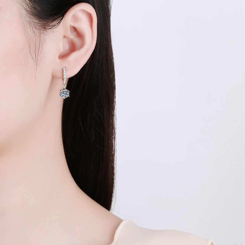 [Avelora]CLASSIC 6-PRONG MOISSANITE DROP EARRINGS