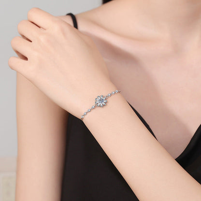 [Avelora]RADIANT ICY CRYSTAL SUNFLOWER MOISSANITE BRACELET