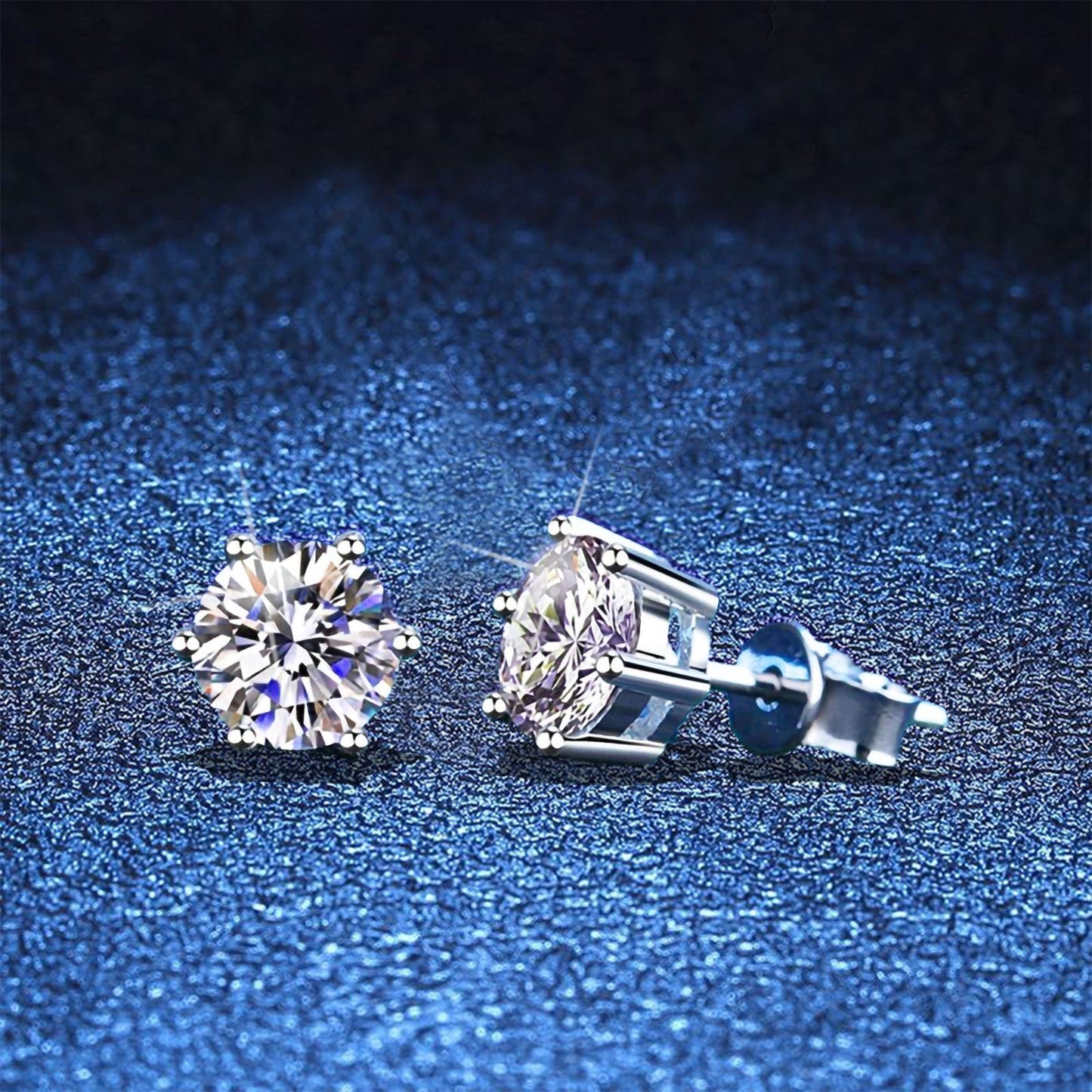 [Avelora]SIX-PRONG MOISSANITE EARRINGS