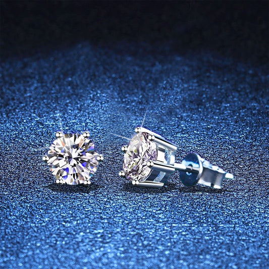 [Avelora]SIX-PRONG MOISSANITE EARRINGS