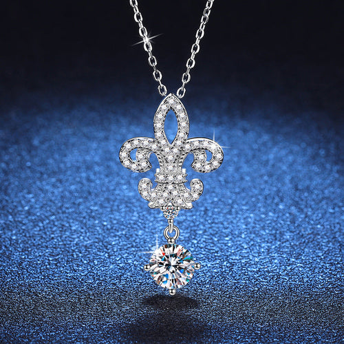[Avelora]ROYAL FLEUR-DE-LIS MOISSANITE PENDANT NECKLACE