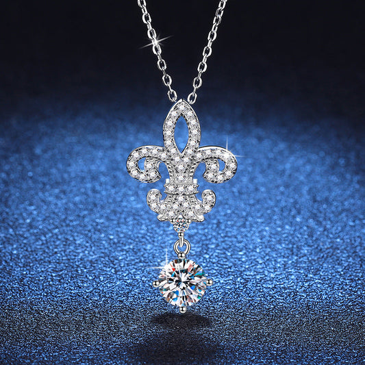 [Avelora]ROYAL FLEUR-DE-LIS MOISSANITE PENDANT NECKLACE