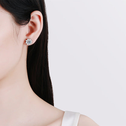 [Avelora]RADIANT SUNFLOWER MOISSANITE STUD EARRINGS