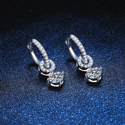 [Avelora]INTERLOCKING DOUBLE RING MOISSANITE DROP EARRINGS