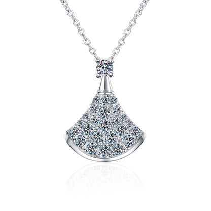 [Avelora]ELEGANT FAN-SHAPED MOISSANITE PENDANT NECKLACE